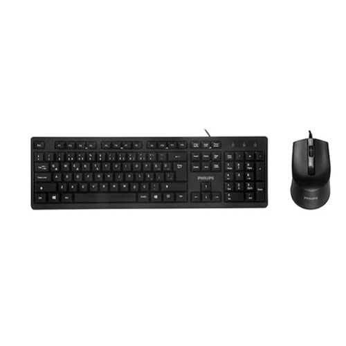 Philips SPT6234B USB 1.2 Metre Kablolu Ofis Tipi Siyah Numpadli Türkçe Q Klavye Mouse Seti 755127