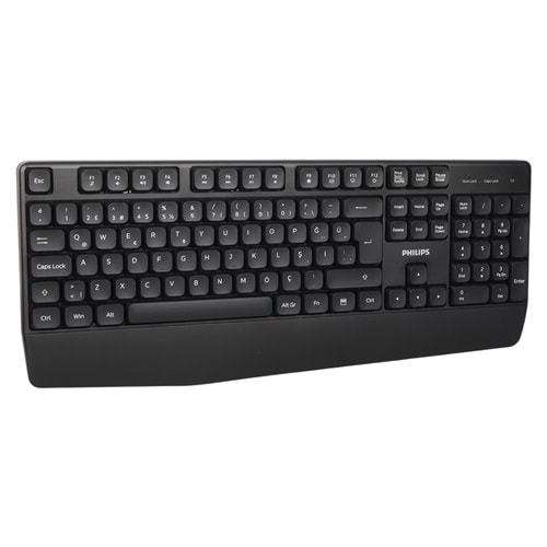 Philips SPK634B USB Kablosuz Ofis Tipi Siyah Numpadli Türkçe Q Klavye 755128