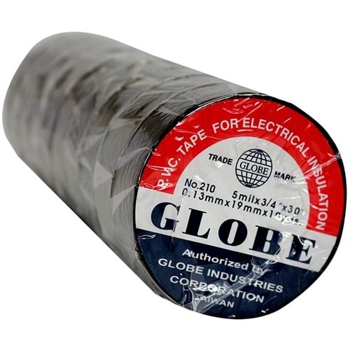 Globe 10'lu Siyah İzole Bant 0.13Mm x 19 Mm 940003