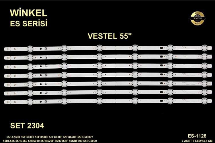 Vestel Regal Seg Hi-levelTv LED BAR 55 inç 7 li takım A-7x53,4cm uyumlu tv kodları VESTEL_V15_55inch_FHD_REV06 , 30091118 , VES550UNDL-2D, VES550UNDS-2D, LED BAR , VESTEL_SVV550AJ9_6LED , VES550UNDS-2D-N11, VES550UNDS-2D-N12 LED BAR 284253-D15