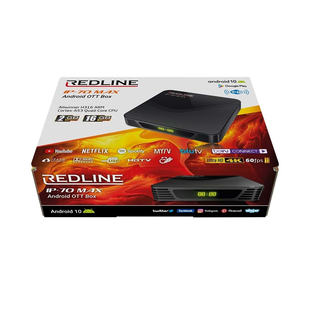 Redline IP 70 MAX 2 gb RAM 16 gb HAFIZA Wifi LAN HDMI Android Alıcı 114027