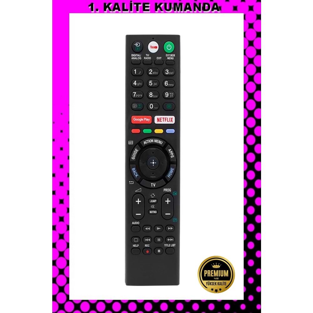 UZAKTAN KUMANDA - UYUMLU MODELLER 1.KALİTE KUMANDA --Maza-Mapp Huayu Sony Rm-L1676 Netflix Youtube Tuşlu Blisterli lcd led tv kumanda 125082 K17