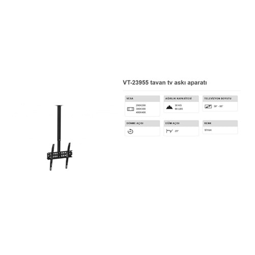 Vontech vt-23955 ULTRA HAREKETLİ TAVAN ASKI APARATI ÜNİVERSALDİR 223002