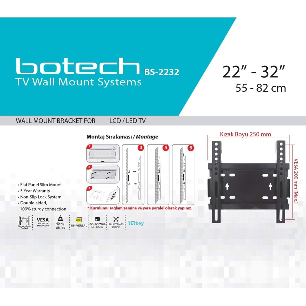 BOTECH BS-2232 GENİŞ KASA 22