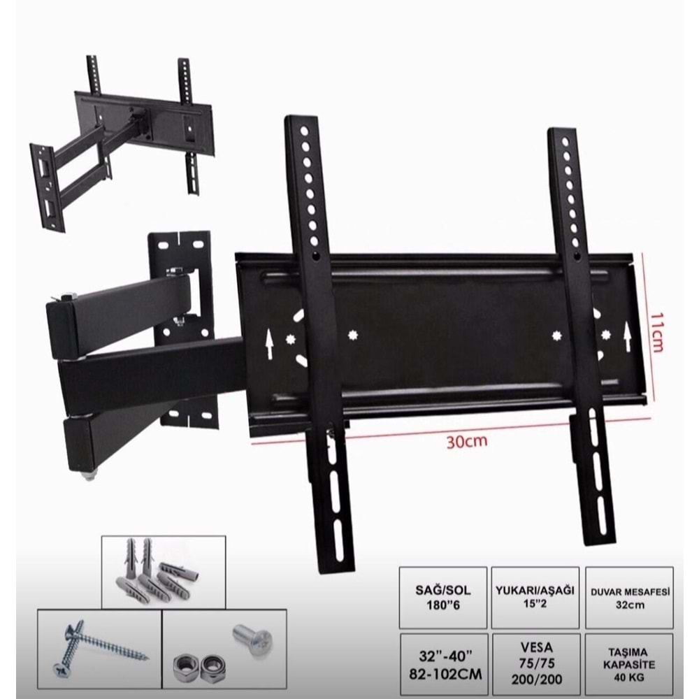 TEKİNİX 30X11 HAREKETLİ ÜÇ KOLLU 32