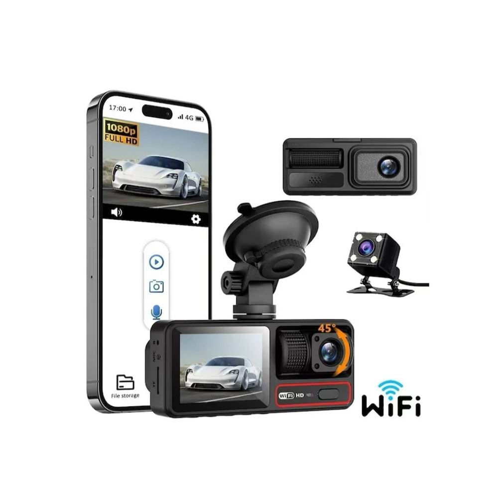 INOX X-604 Wifi 3 Kameralı Araç Kamerası 231175