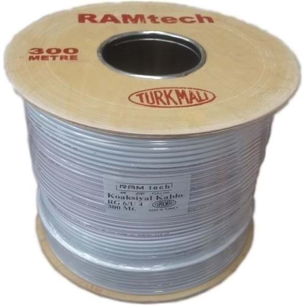 Ramtech 300 metre Çift Folyolu 96 Telli Trishield Rg-6 U Uydu Kablosu 241100