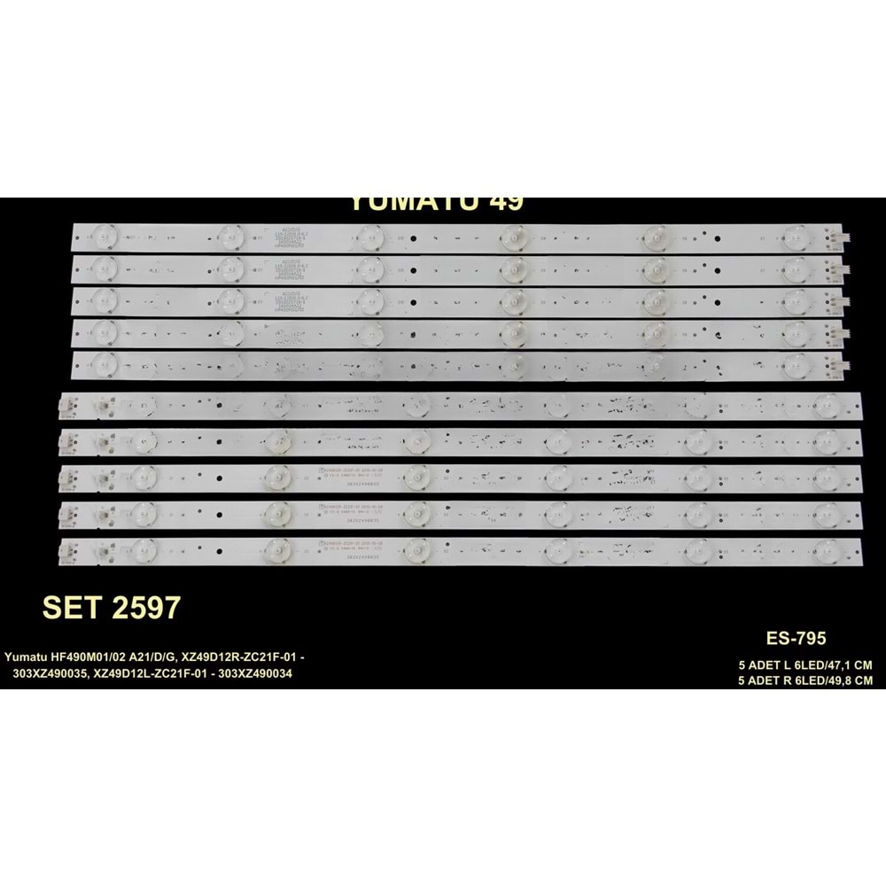 TV LEDBAR - Uyumlu modeller Yumatu Tv LED BAR 49 inç 10 Lu Takım 5 X 47,1 CM/L 6 Mercek 5 X 49,8 CM/R 6 Mercek 284572- S7