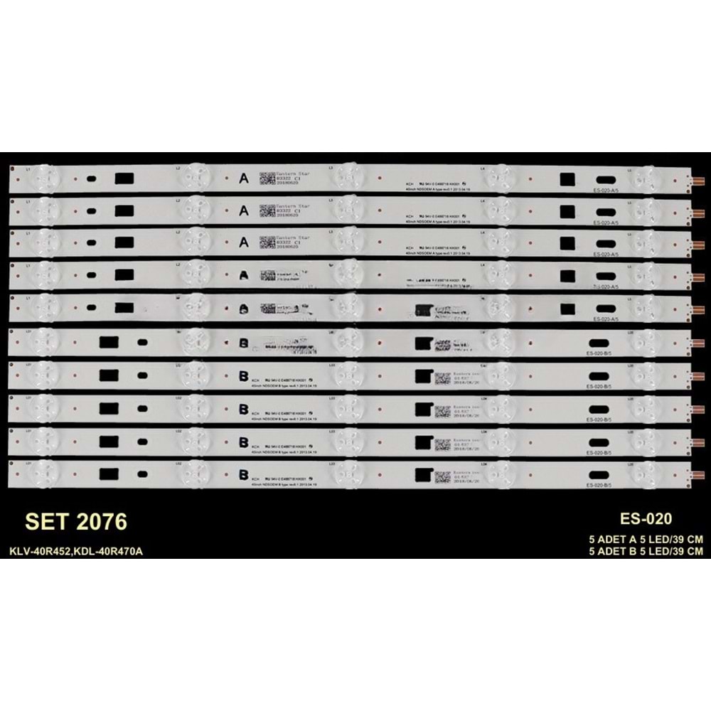 Sony Tv LED BAR 40 inç 10 Lu Takım 10 X 39 CM A+B 5 Mercek 284579 - S14