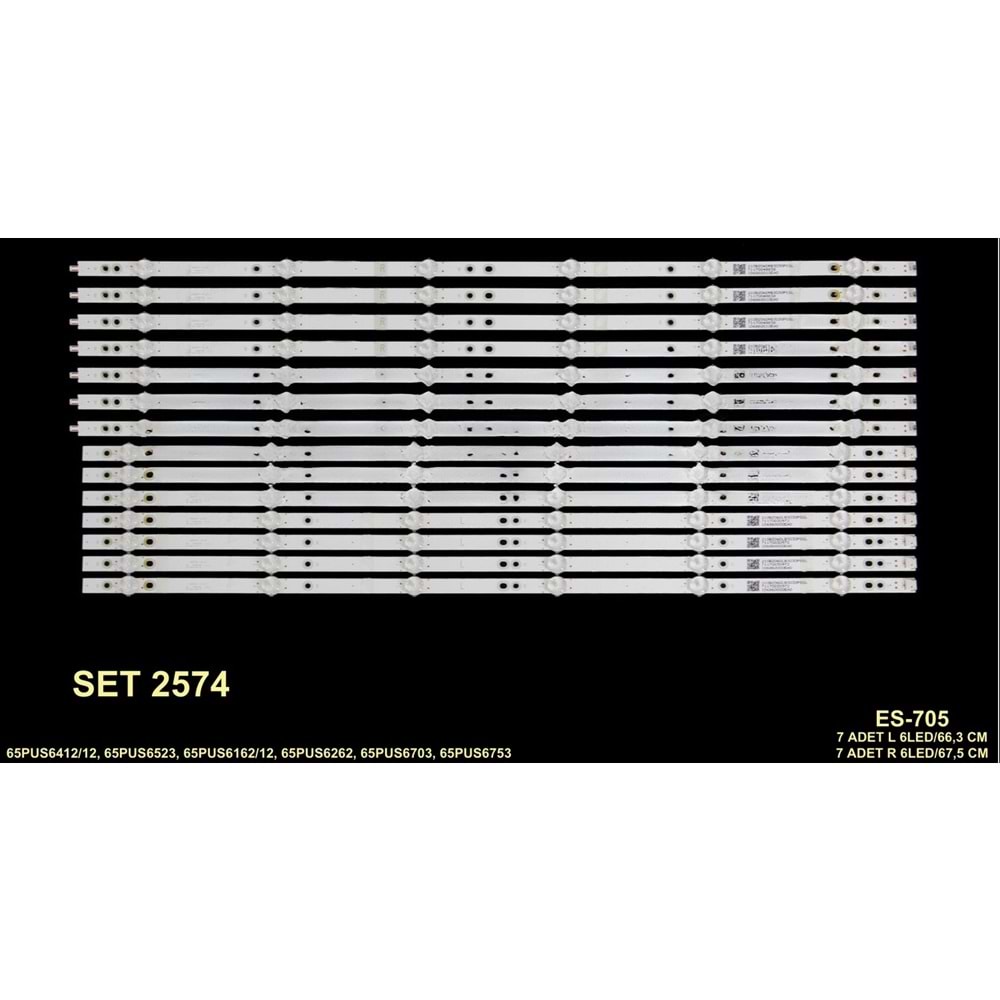 Philips Tv LED BAR 65 inç 14 Lü Takım 7XL 66,3 CM 6 LED 7XR 67,5 CM 6 LED 284662-T8