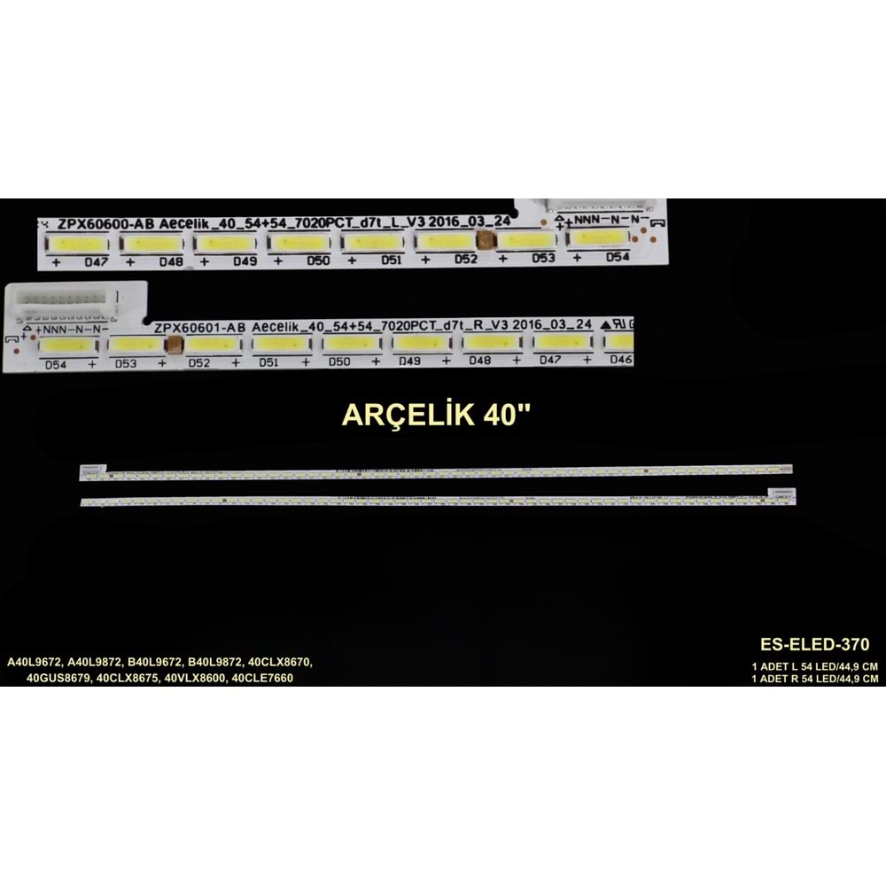 ARÇELİK Slim Led Bar 40 inç 2 Li Takım (L+R) 44,9 Cm 54 Ledli Tv Led Bar SET 284703-Q5