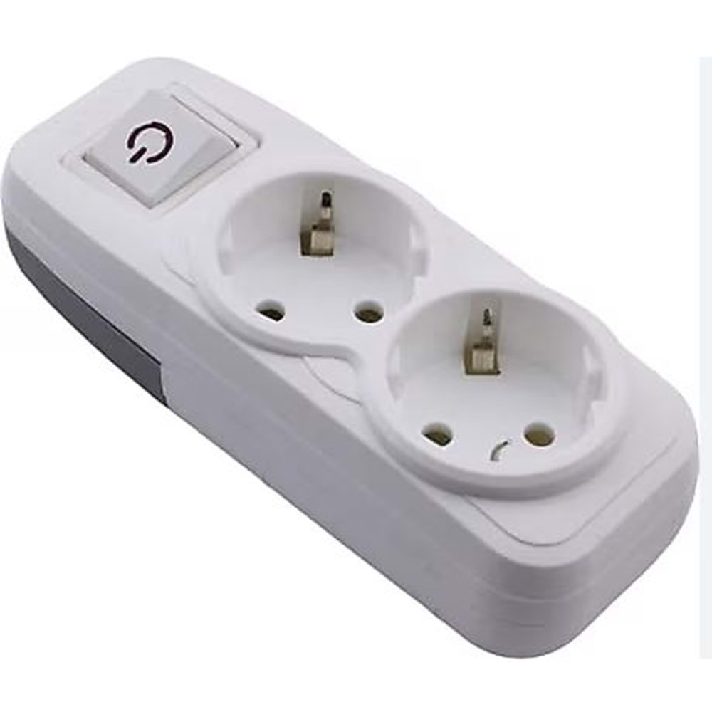 ZİRVESAN ANAHTARLI 2li Kablosuz Klemensli Topraklı Grup Priz 322150