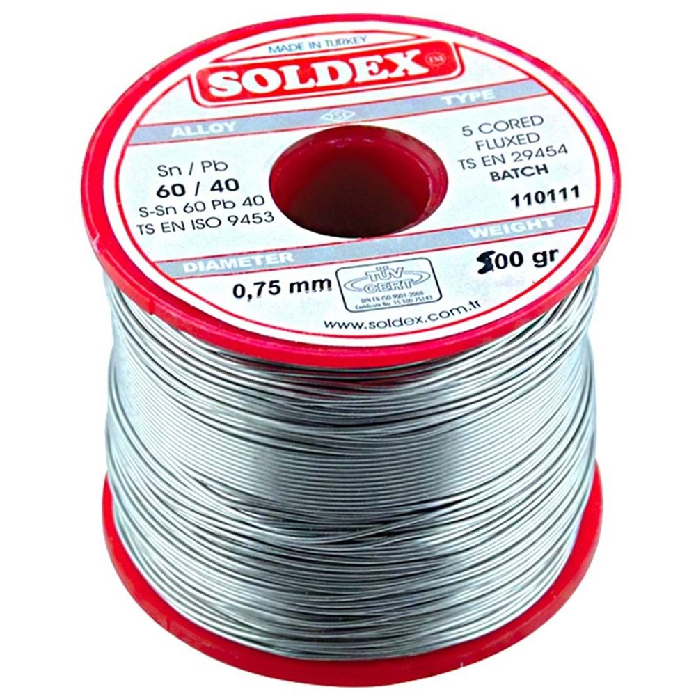 SOLDEX 0.75MM 500 GRAM İNCE LEHİM TELİ SN60 PB40
