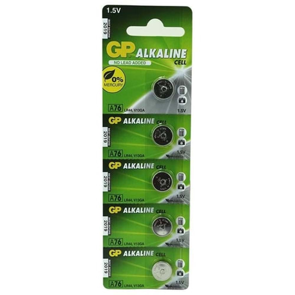 GP A76 LR44 Kartela 5 li Pil 661164
