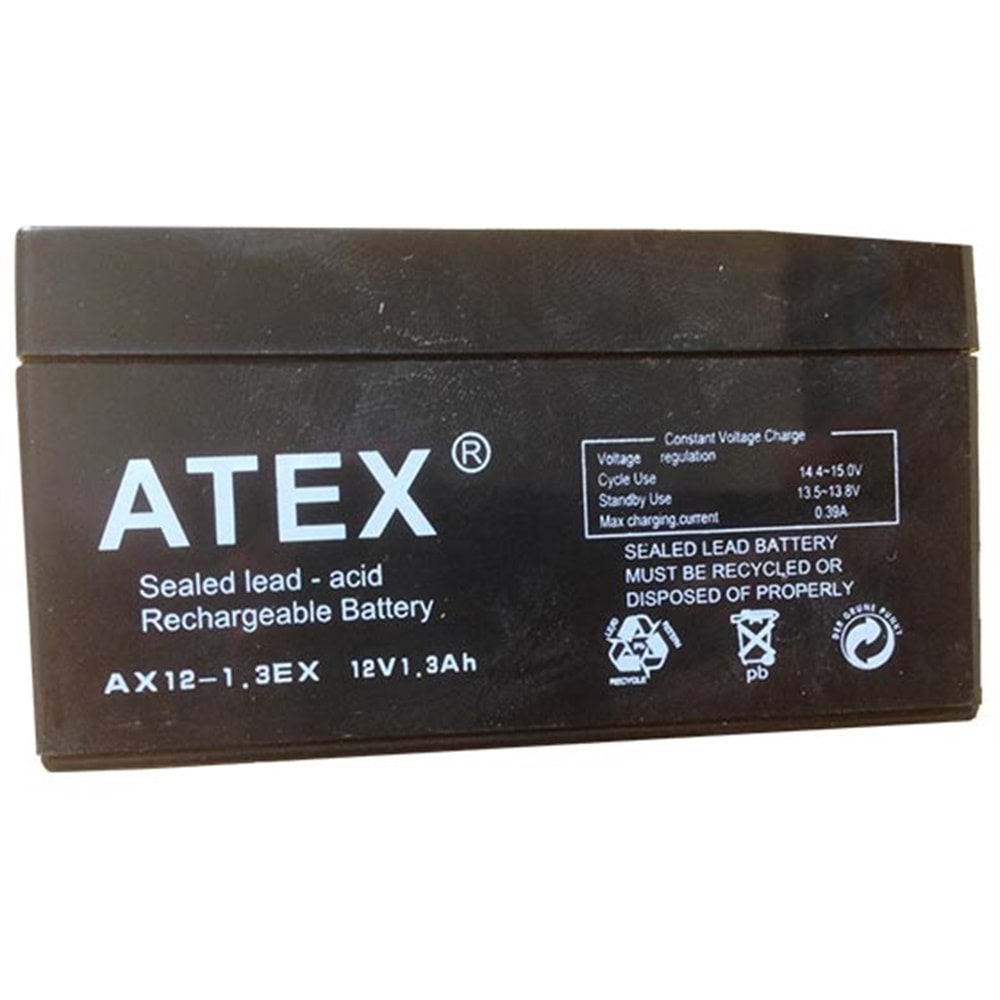 ATEX 12 VOLT 1.3 AMPER AKÜ (97 X 43 X 52 MM) 663047