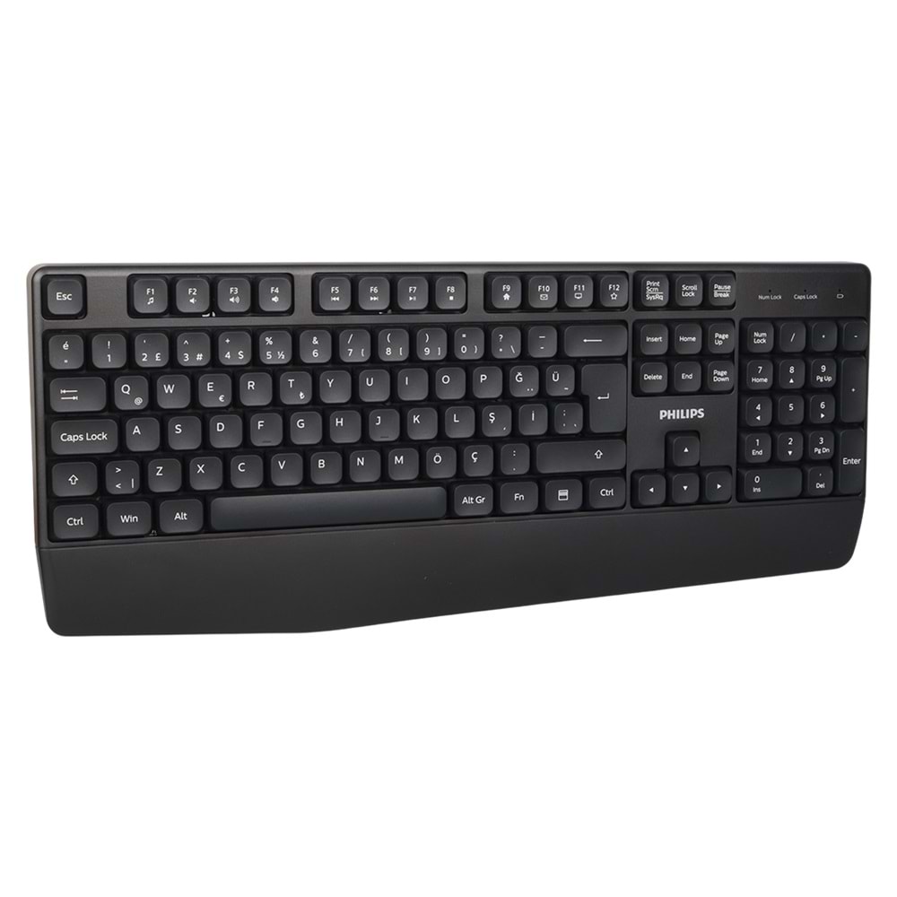 Philips SPK634B USB Kablosuz Ofis Tipi Siyah Numpadli Türkçe Q Klavye 755128