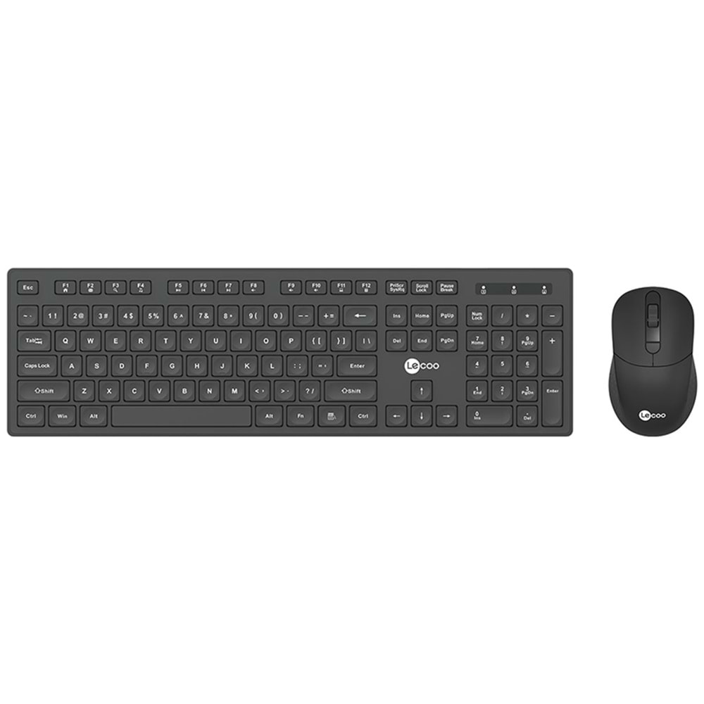Lenovo Lecoo KW201 Kablosuz Q Klavye - Mouse Set Siyah 755129